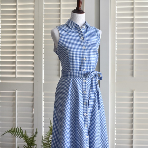 Modcloth Dresses & Skirts - Chetta B Midi Gingham Shirt Dress 10